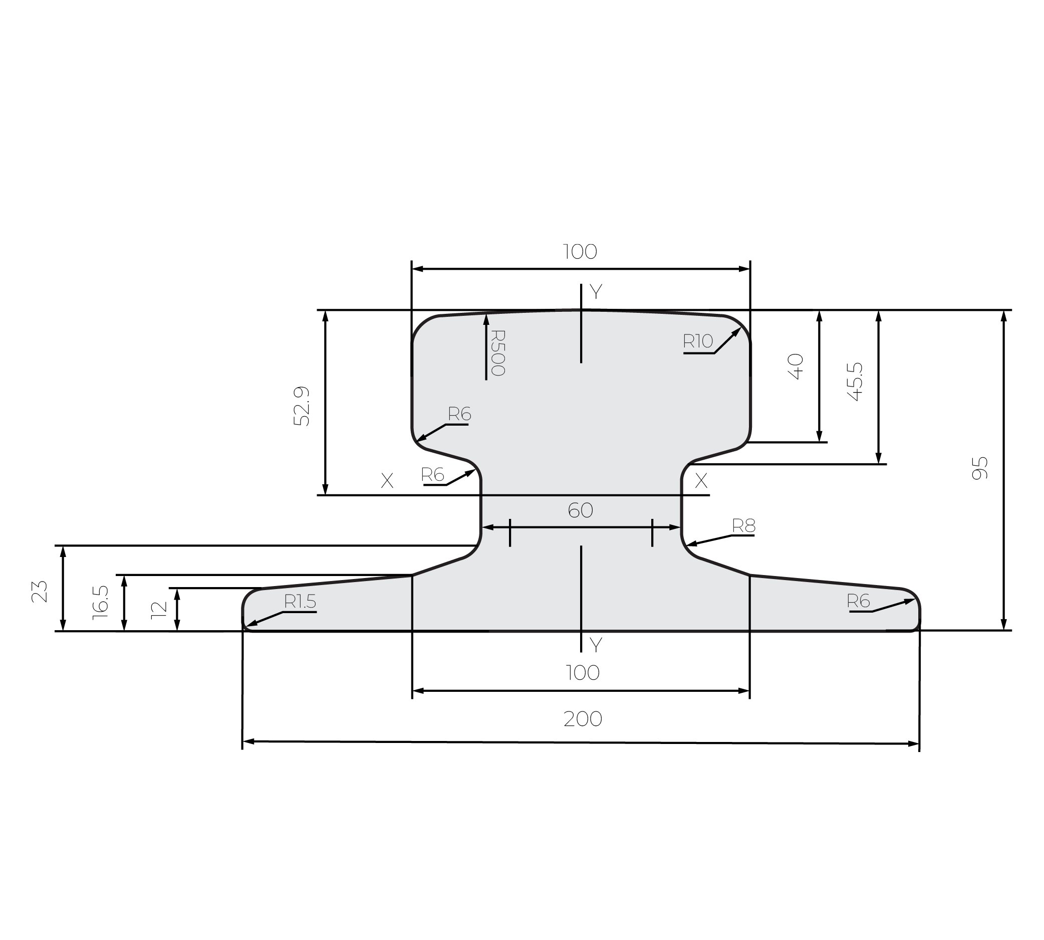 A100 DIN 536 crane rail supplied by Inform Rail Australia