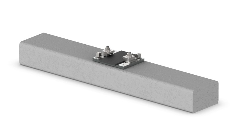 Crane rail on synthetic sleepers